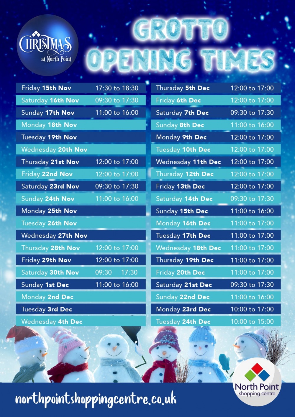 clissold leisure centre christmas opening times